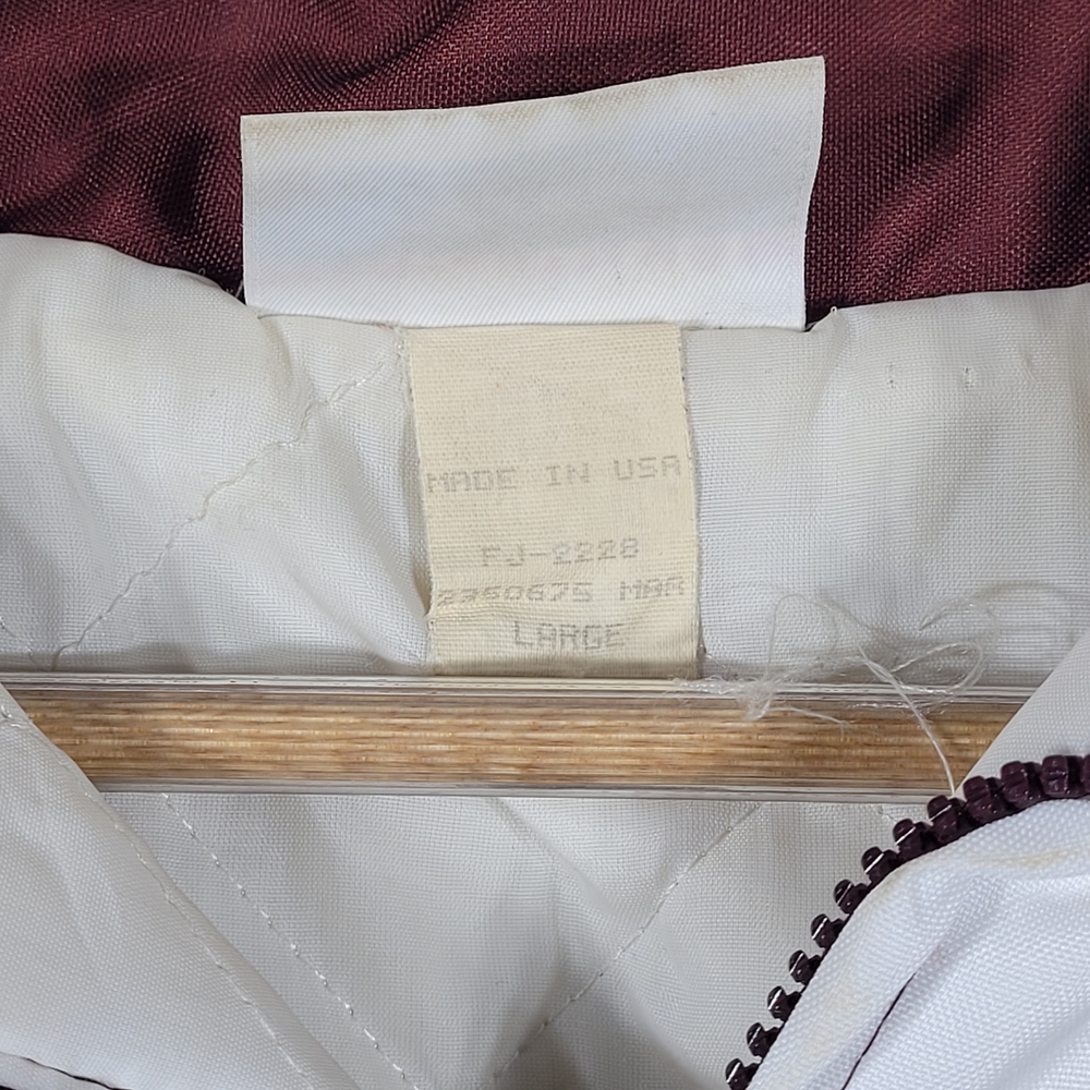 Hartwell Sports Jacket  Windbreaker 90s Maroon White Vtg Splash Pattern Retro L - Picture 6 of 7